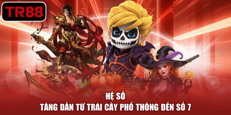 Hệ số tăng dần từ trái cây phổ thông đến số 7