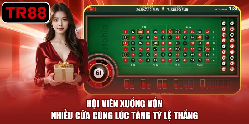 Hội viên xuống vốn nhiều cửa cùng lúc tăng tỷ lệ thắng